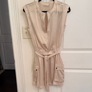 Ramy Brook light Beige Sleeveless cargo silk dress